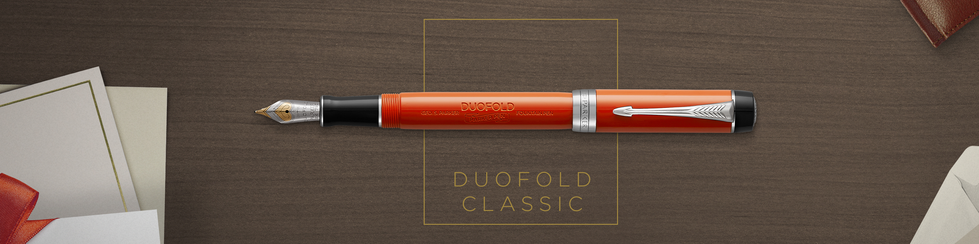 Parker Duofold - Orange - Centennial Fountain pen(M-Medium)-18K