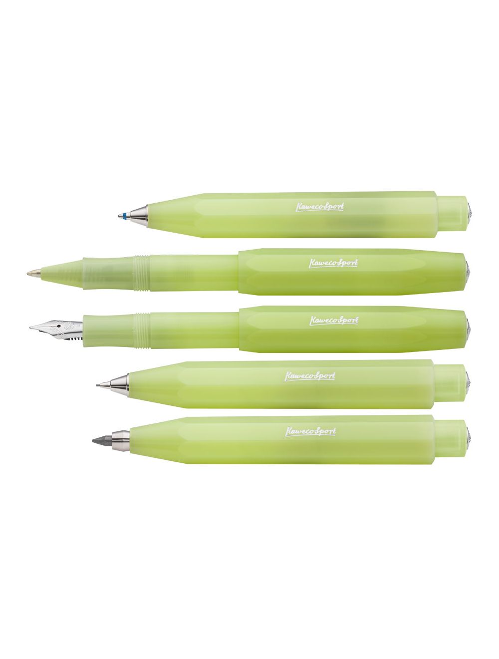 Kaweco Frosted Sport Fine Lime Luxury ballpoint or fountain pen with  engraving, brands Parker, Waterman, Cross, Sheaffer, Diplomat, Lamy